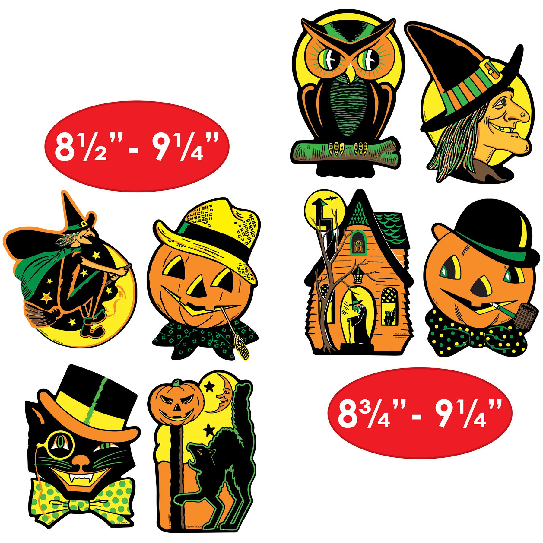 Beistle Retro Assorted Halloween Cutouts