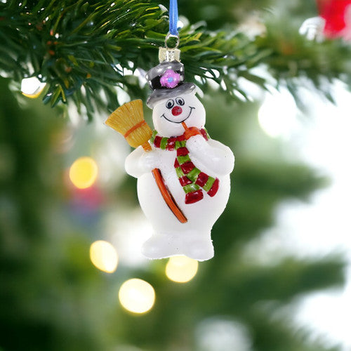 Frosty the Snowman Glass Ornament