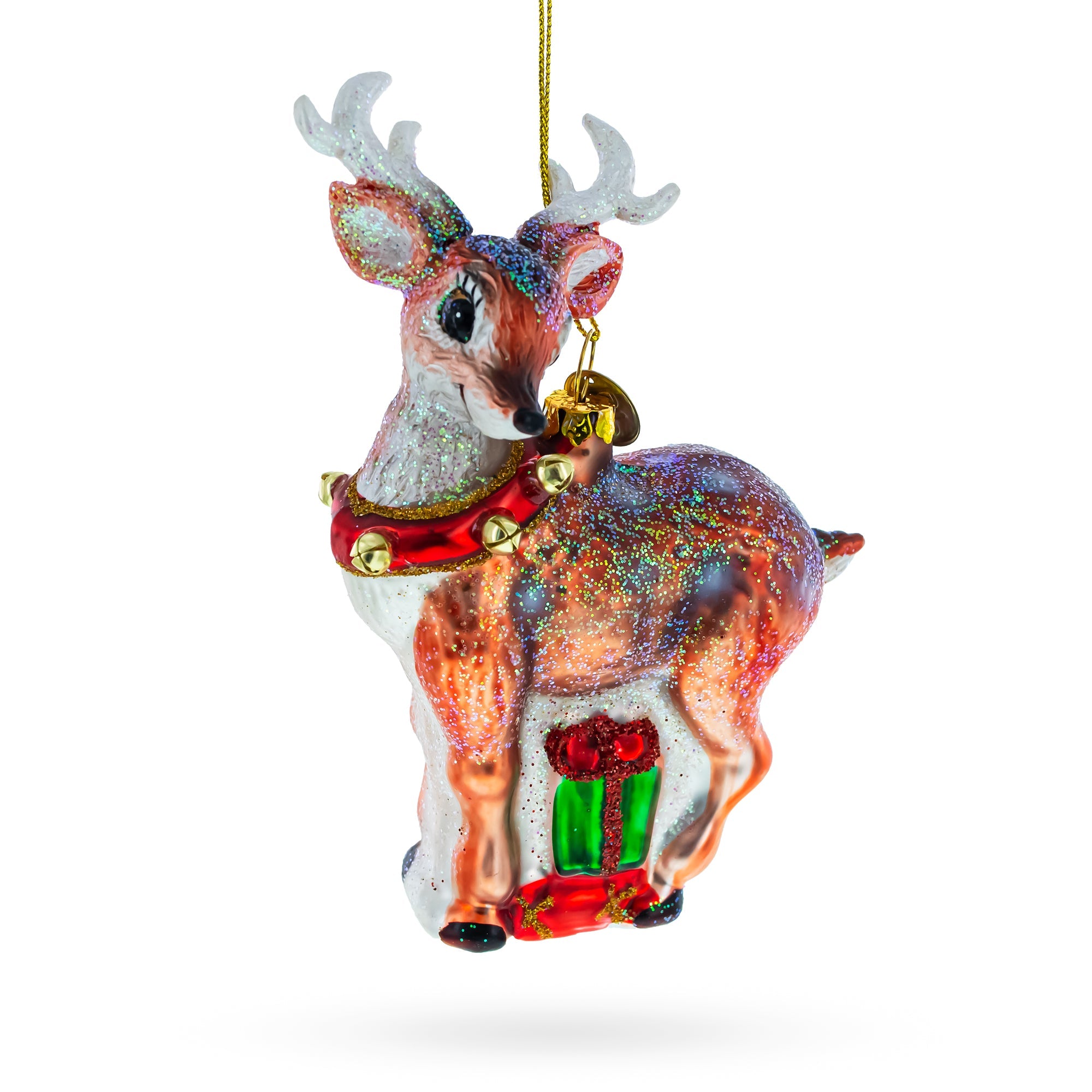 Fawn Baby Deer Glass Christmas Ornament