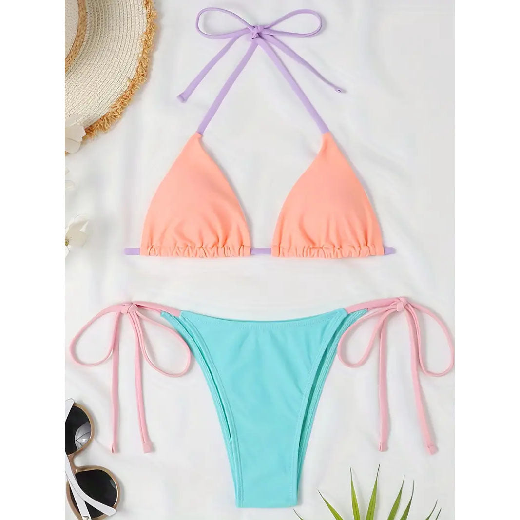 Women's Camouflage Halter Bikini Two-piece Set