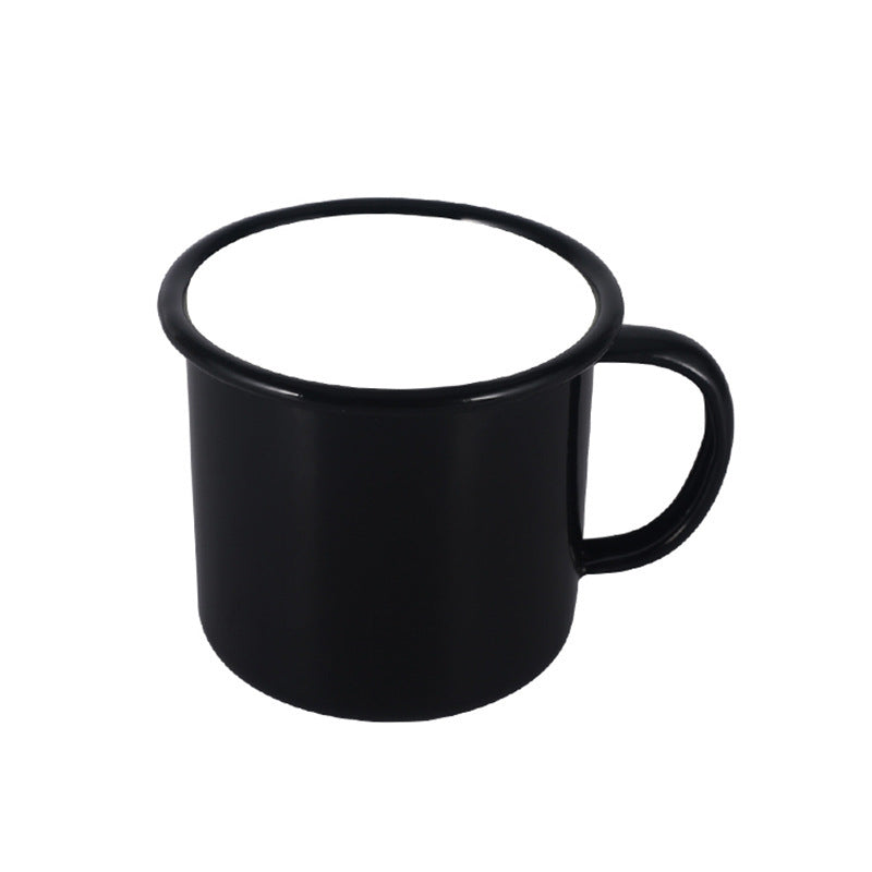Thickened Enamelled Cup Roll Covered Enamel Cup Retro Nostalgic Coated Mug