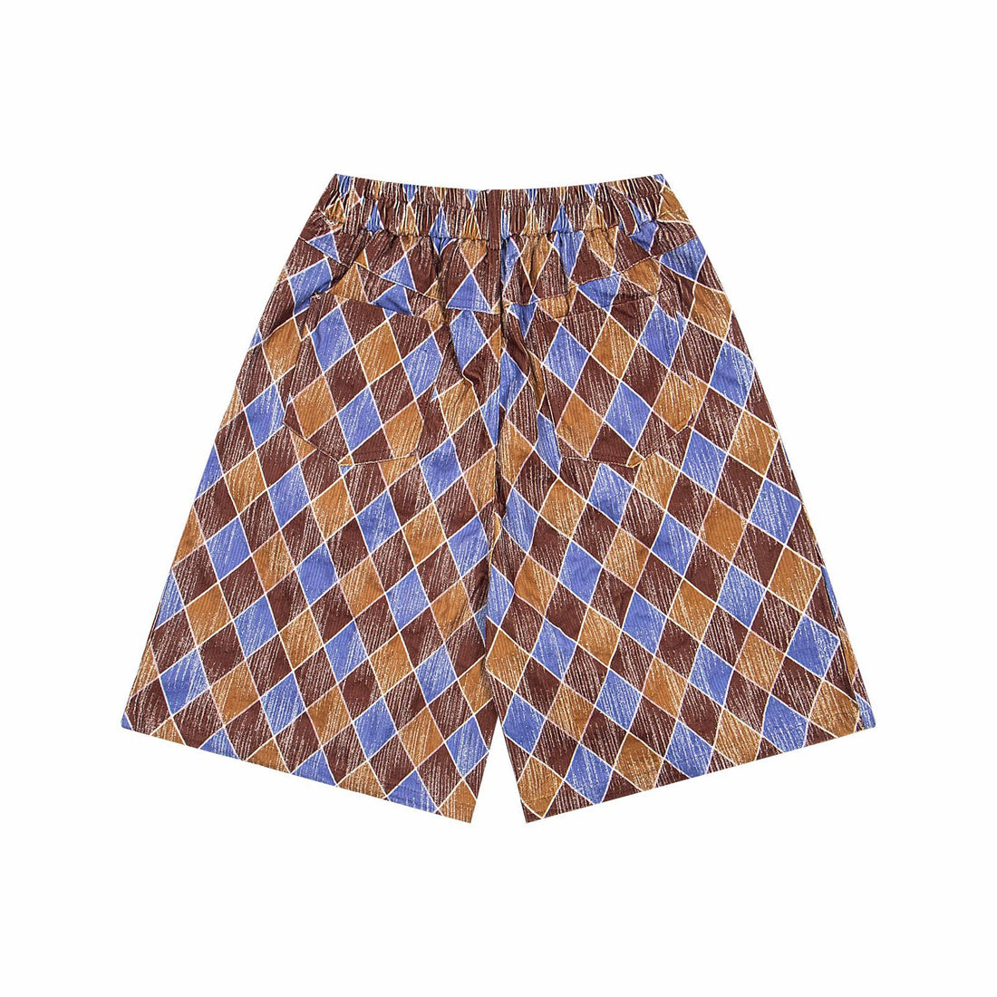 Retro Diamond Grid Shorts Unisex Summer New Casual Loose Five-Quarter Pants Wide Leg Pants