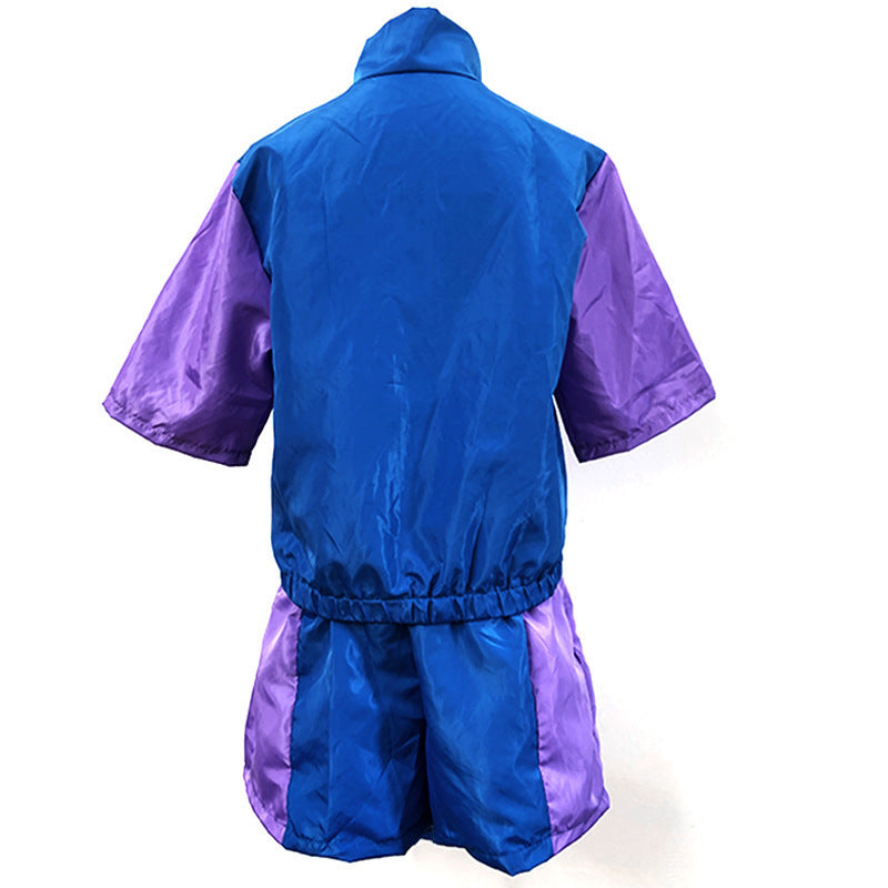 Retro 70s/80s Fashion Sportswear Hip-hop Top and Shorts Two-piece Set Party Outfit for Women