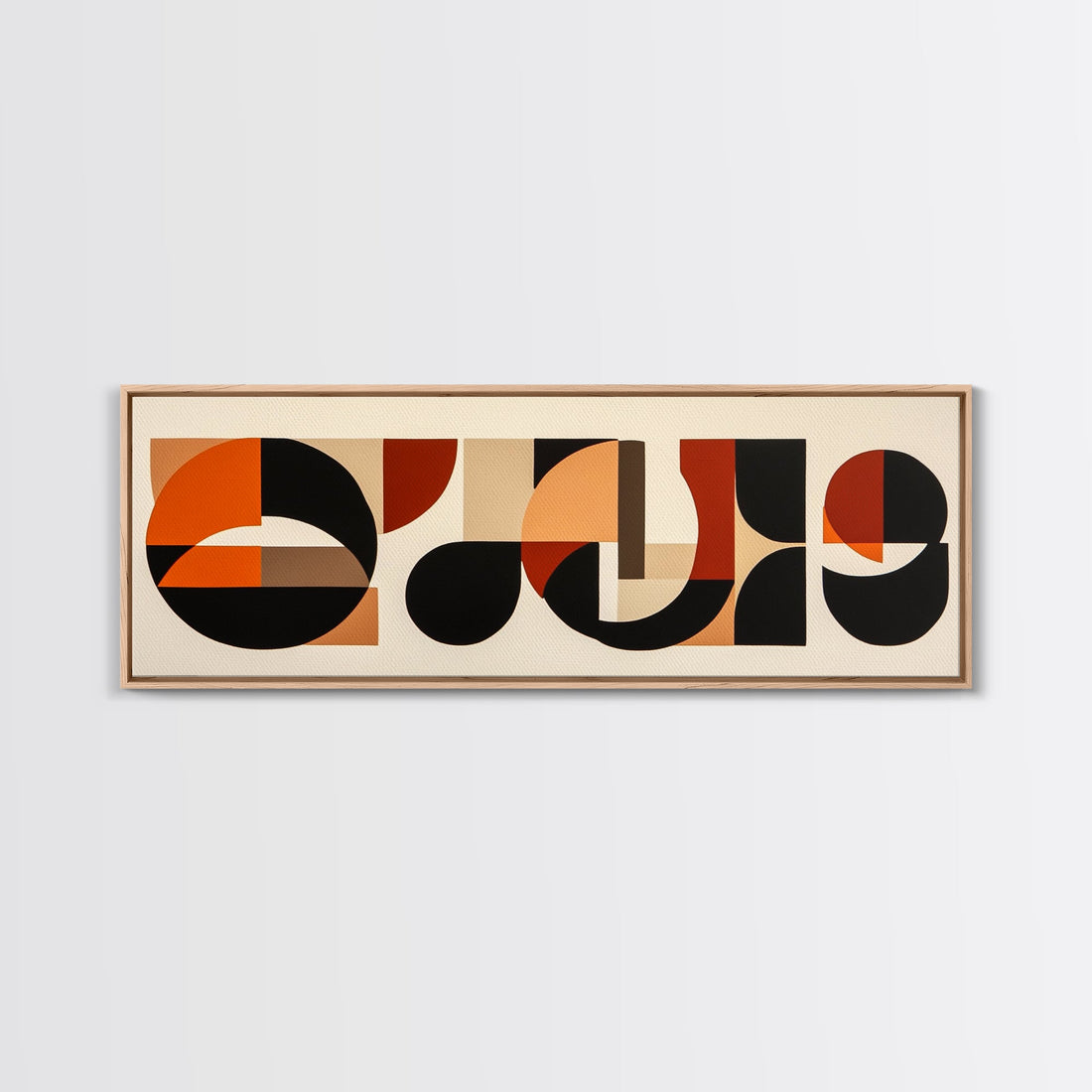 Neutral Wall Art, Earth Tones Mid-century Modern Inspired Geometric Patterns Wall Art, Home Decor, Above Bed Or Sofa Panoramic