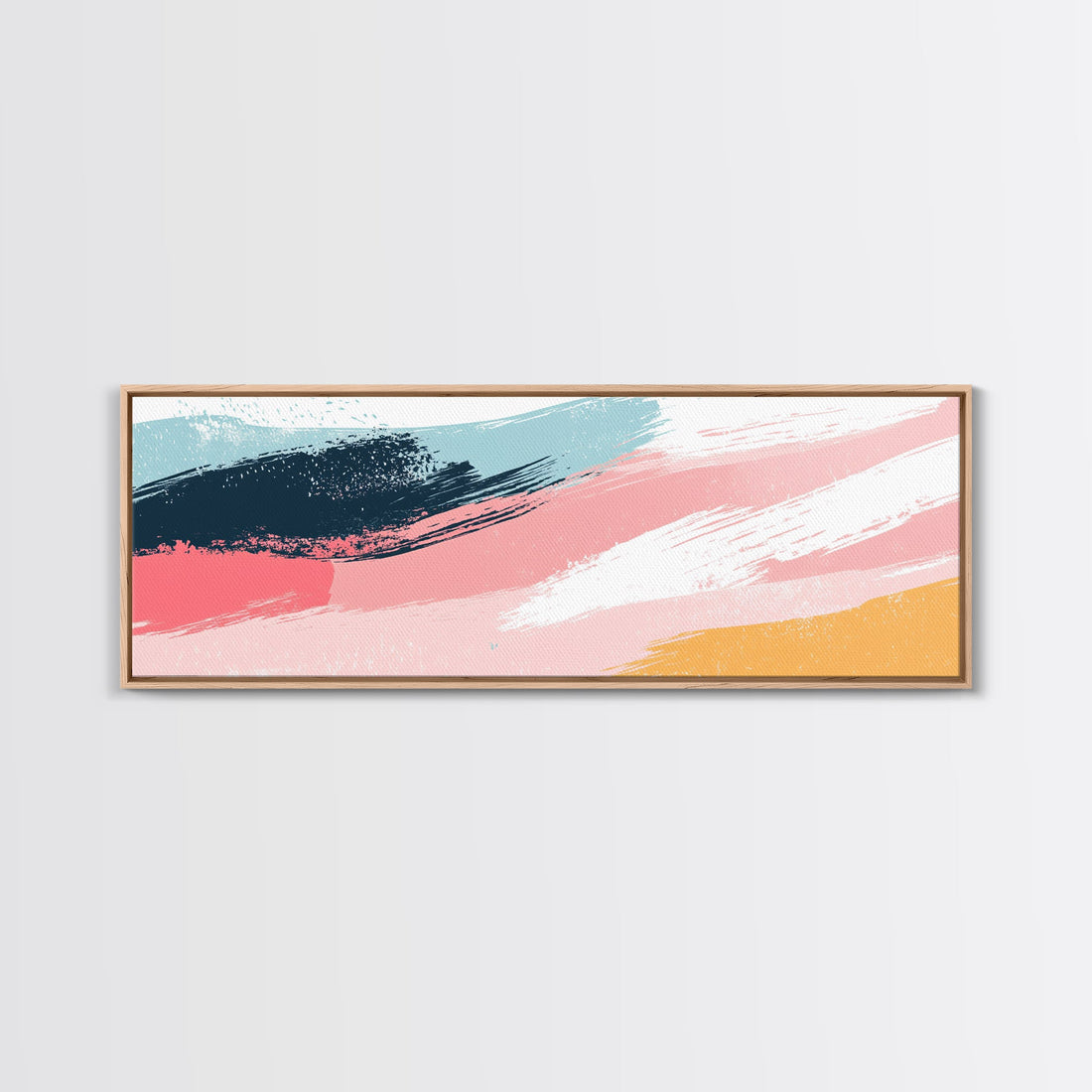 Retro 90s Inspired Wall Art, Framed Canvas Print, Pink and Cerise Swishes, Boho Abstract Art, Modern Art / Home Decor