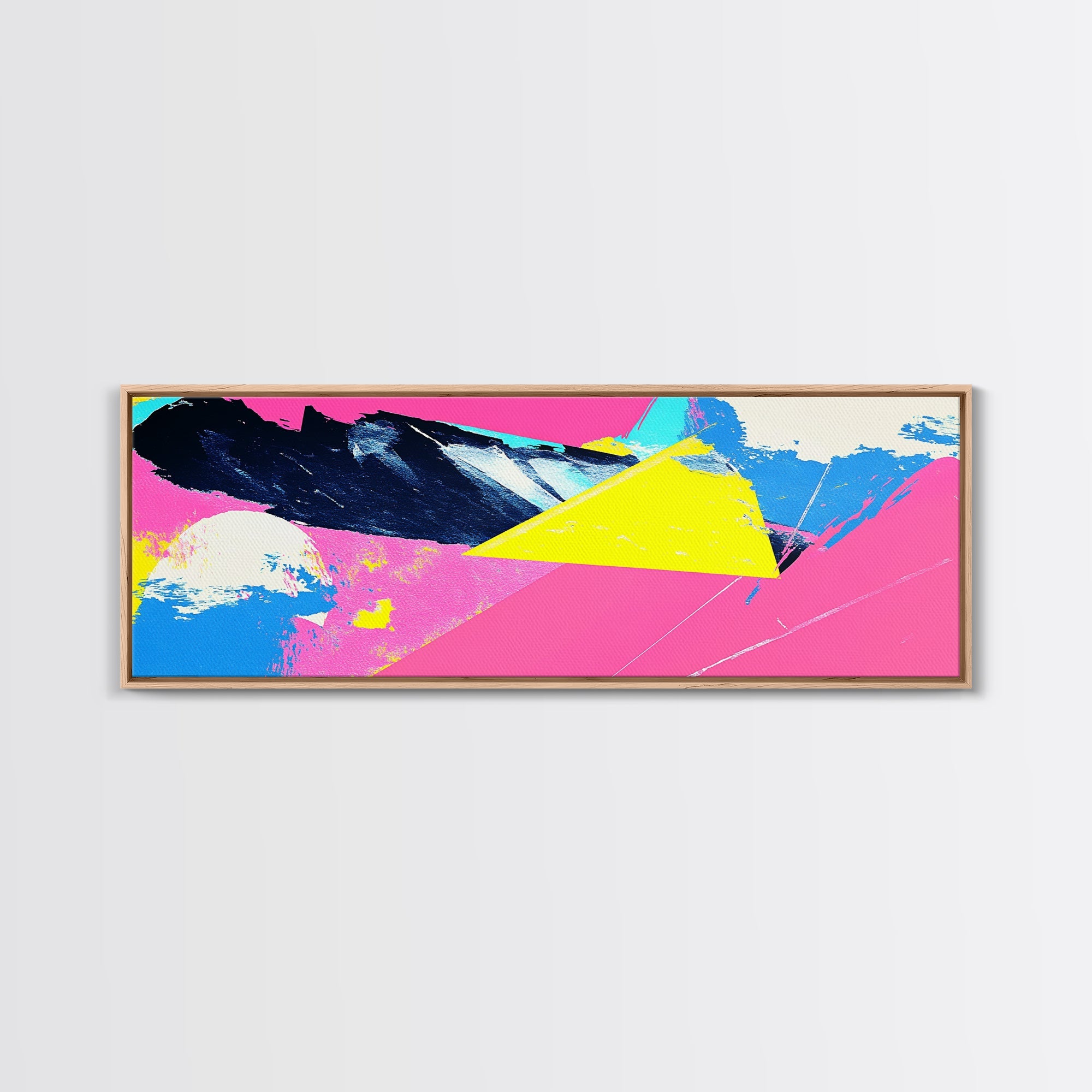 Vaporwave Abstract Wall Art, Canvas Print, Retro 80s Vibe Home Decor, Pink and Turquoise Wall Art, Oversized Art