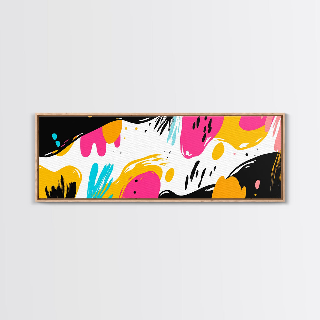 1990s American Mall Inspired Wall Art, Shopping Mall Decor, Framed Canvas Art, Canvas Print, Pink and Turquoise Retro Vintage Wall Art