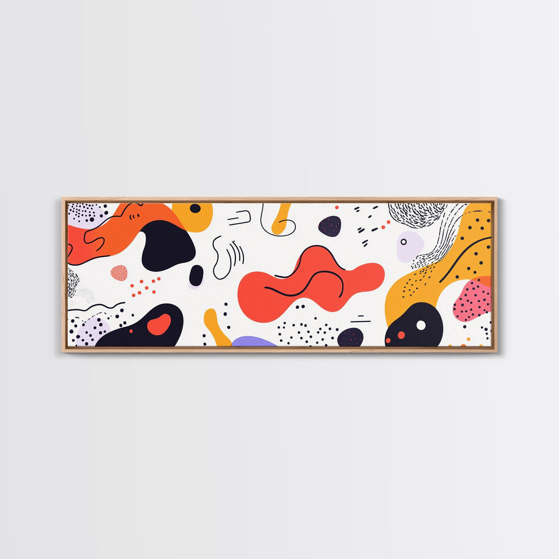 Retro 90s Style Wall Art, Panoramic Print, Splotchy Abstract Mall Art, Shopping Mall Style Decor, Modern Art
