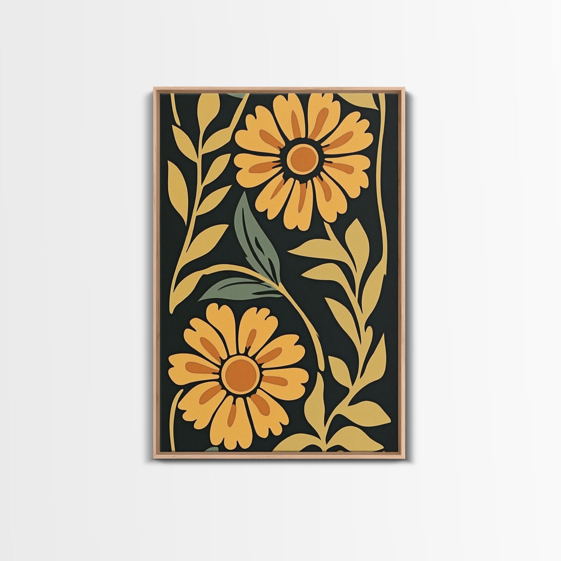 Flowers Painting Canvas Print, Retro Floral Botanical Flower Market Wall Art, Vintage Print, Flowers Painting, Floral Wall Art