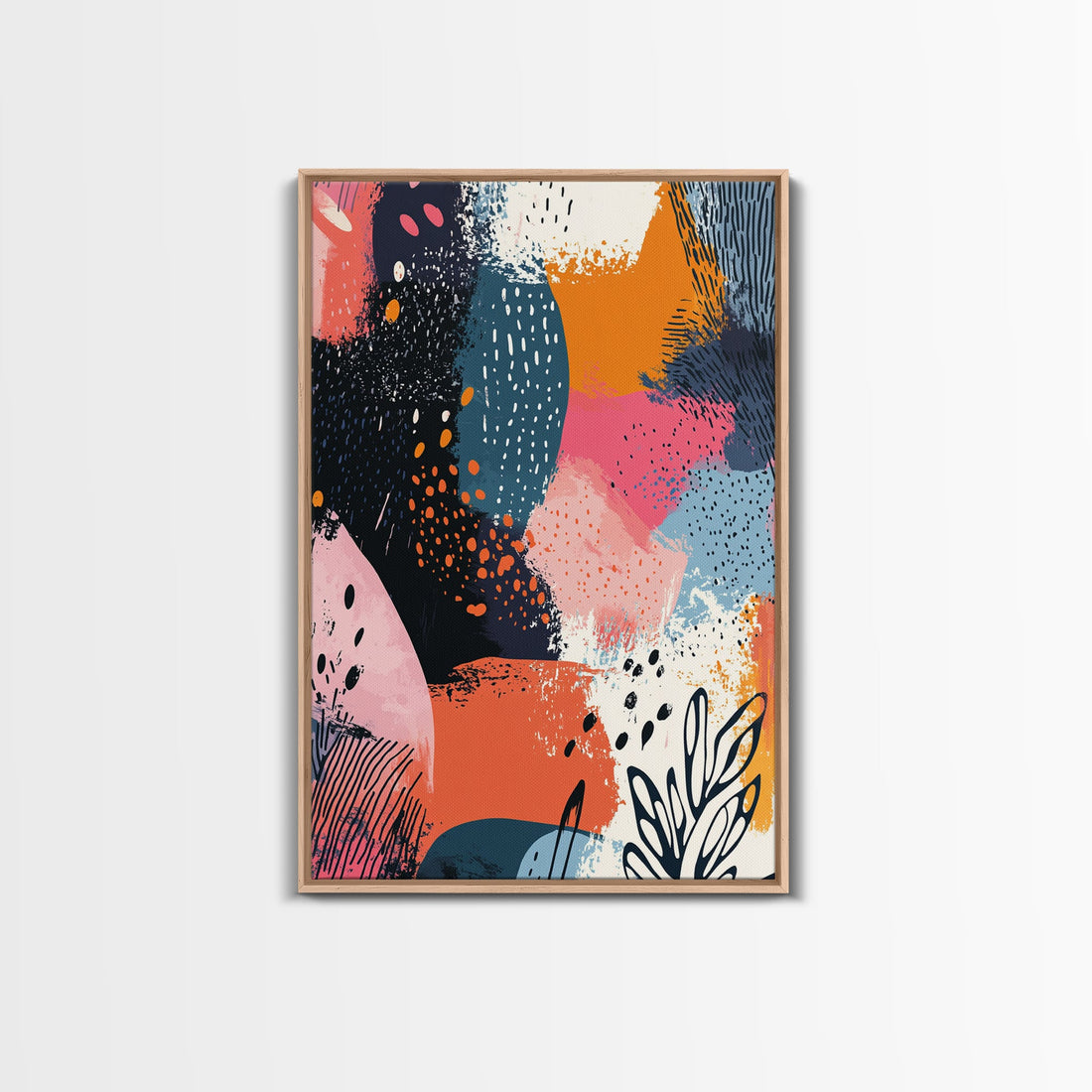 NuevArt Framed Canvas Print - Retro 90s Mall Style Wall Art - Shopping Mall Art - Colorful Home Decor For Living Room - Preppy Decor