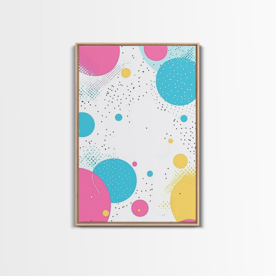 Framed Canvas Print - Retro 90s Mall Style Wall Art - Shopping Mall Art - Colorful Home Decor For Living Room - Preppy Decor