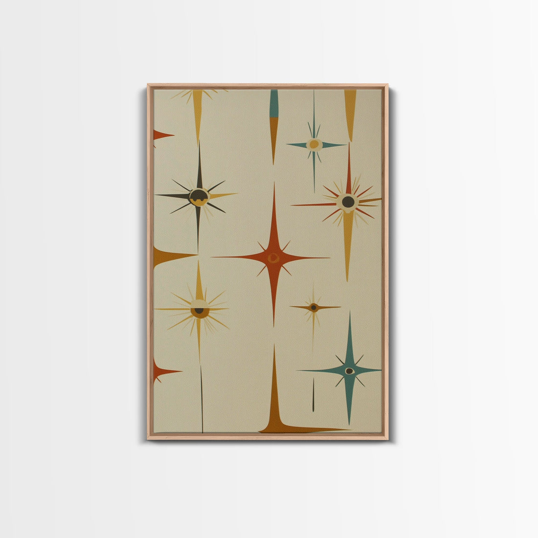 Mid Century Modern Atomic Starburst Retro Wall Art - Atomic Decor - Canvas Print - 50s Style Wall Art - MCM Mid Century Modern Art