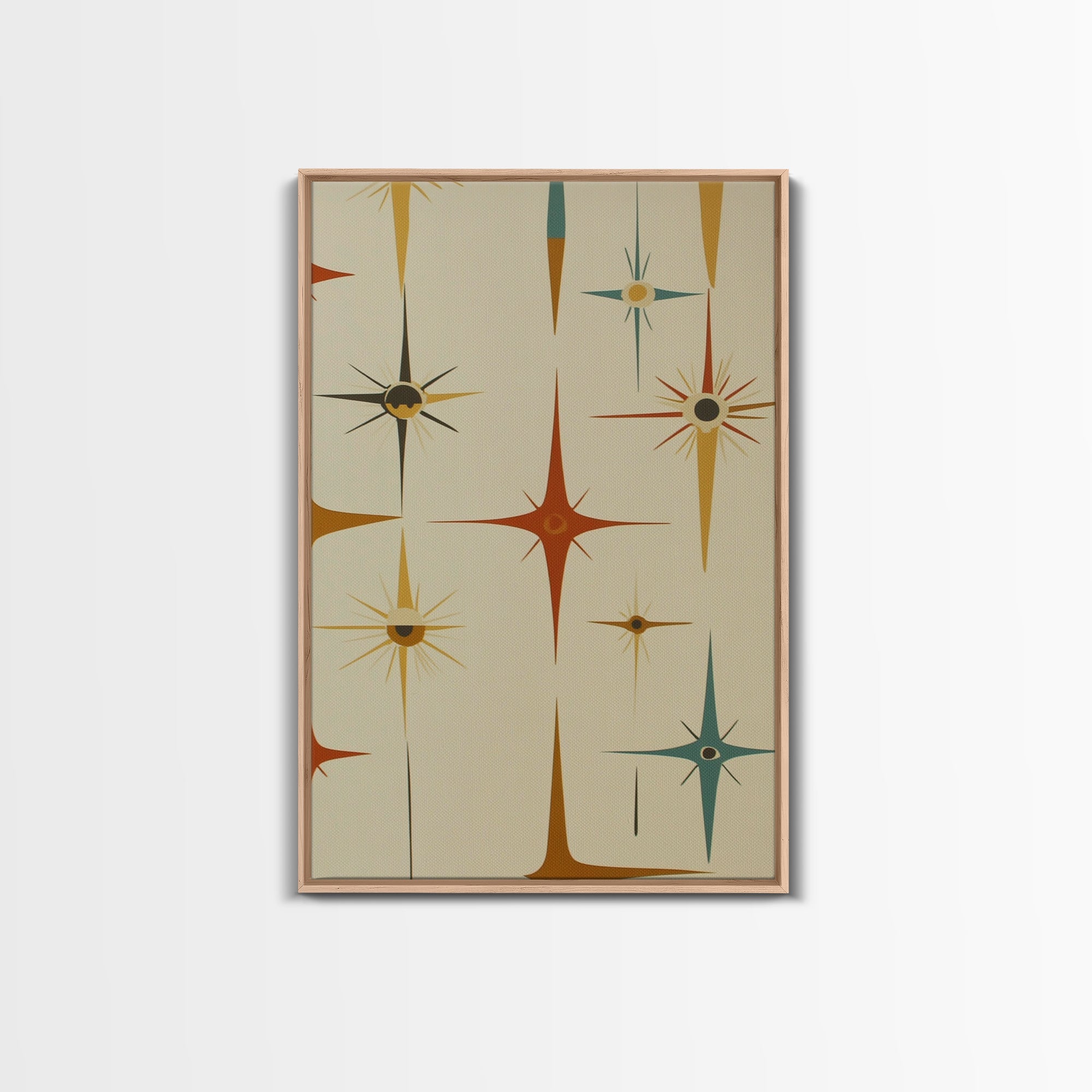 Mid Century Modern Atomic Starburst Retro Wall Art - Atomic Decor - Canvas Print - 50s Style Wall Art - MCM Mid Century Modern Art