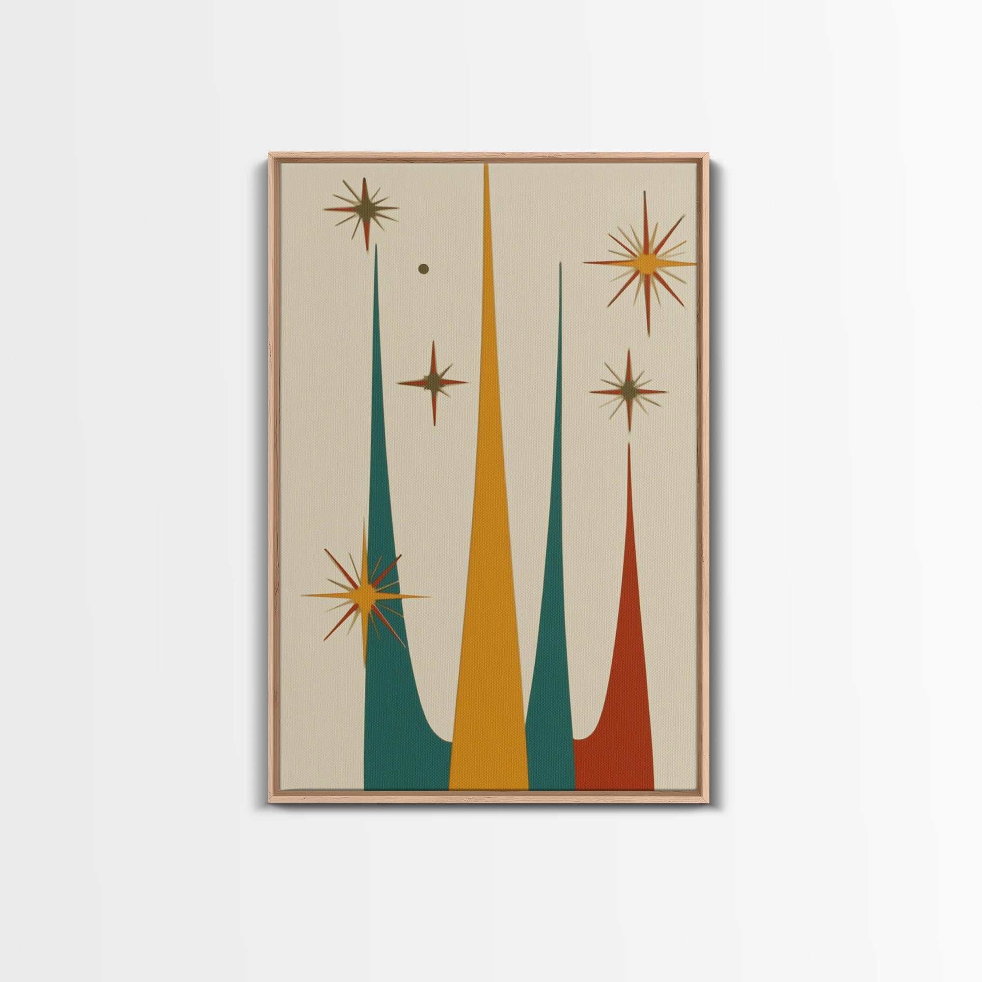 Retro Mid Century Modern Star Burst, 1950s Style Wall Art, Canvas Print, Star Burst Canvas, Retro Home Decor, Starburst Wall Art