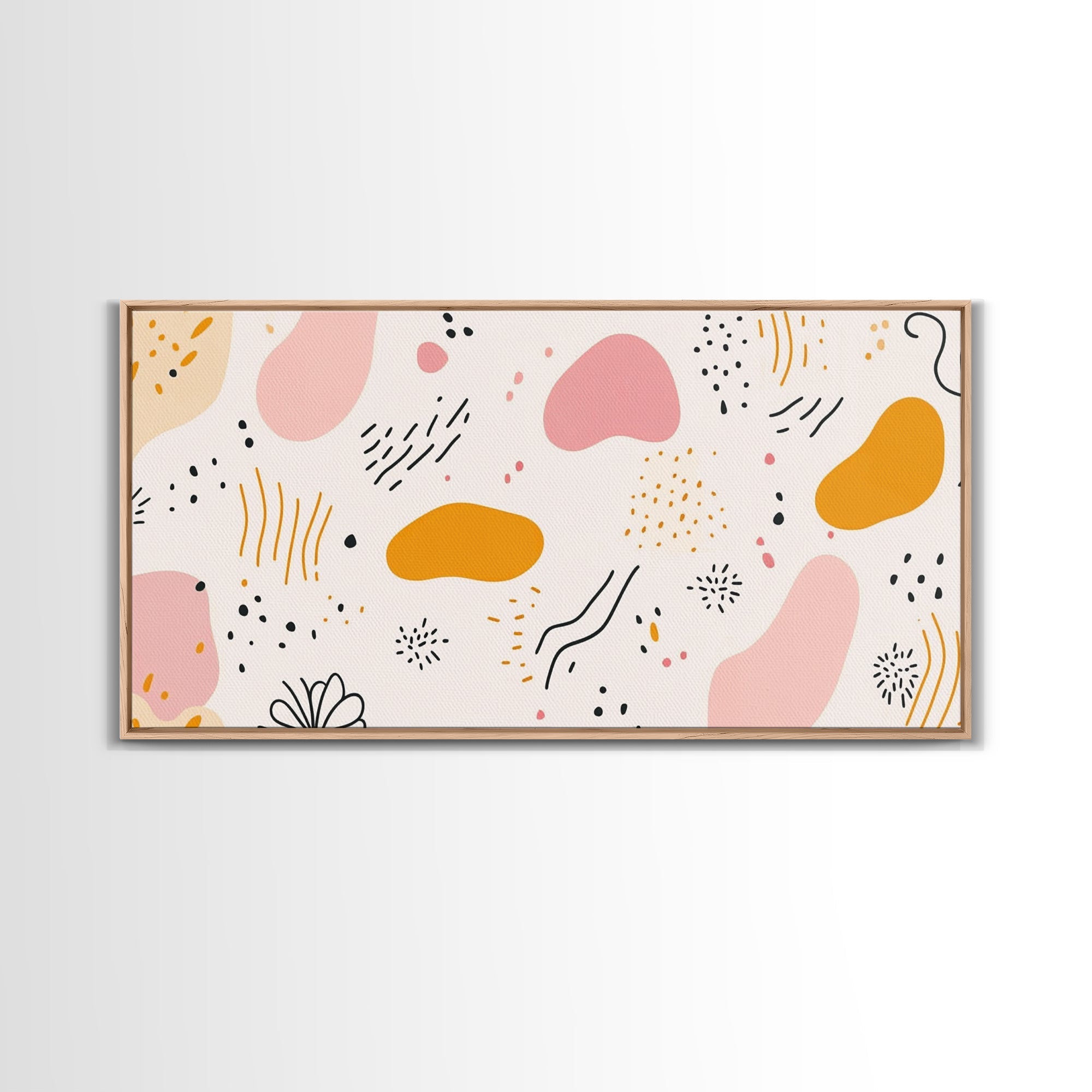 Mid Cenutry Modern Retro 90s Inspired Shopping Mall Wall Art Canvas Print, Abstract Art, Horizontal Canvas Ready To Hang