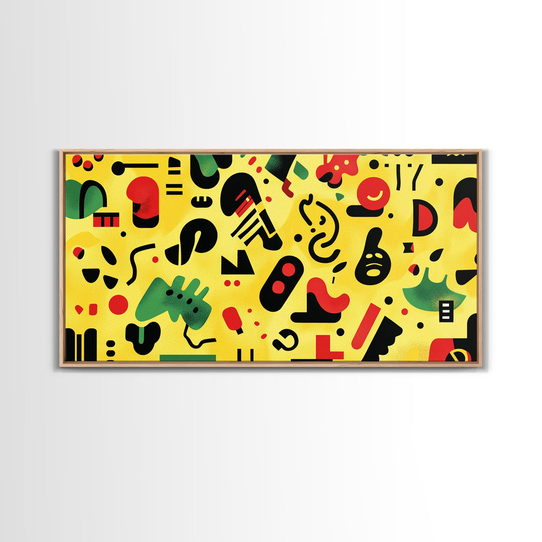 Boy's Room Or Nursery Room Wall Art Framed Canvas Print, Retro 90s Style Wall Art, Kid's Room Wall Art