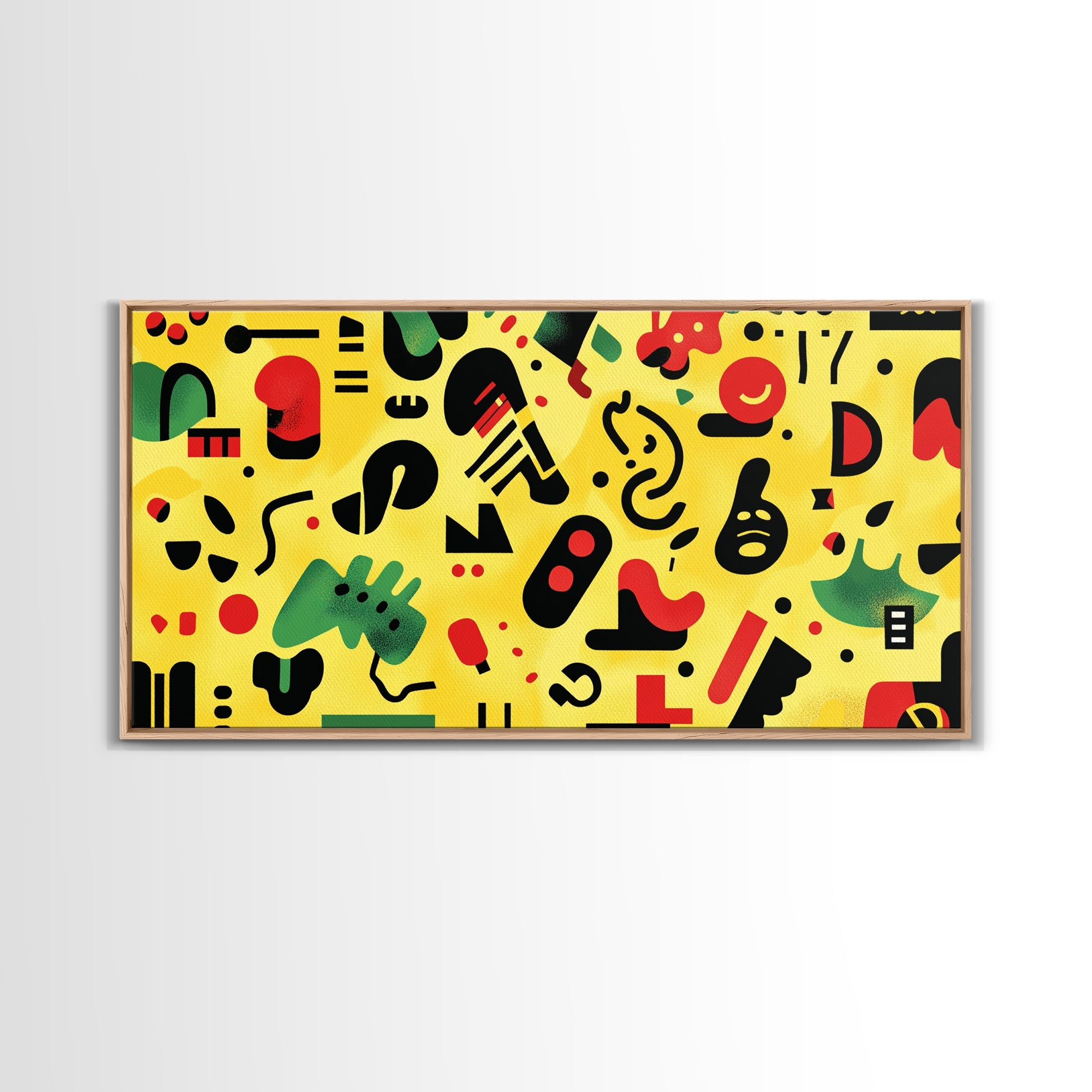 Boy's Room Or Nursery Room Wall Art Framed Canvas Print, Retro 90s Style Wall Art, Kid's Room Wall Art