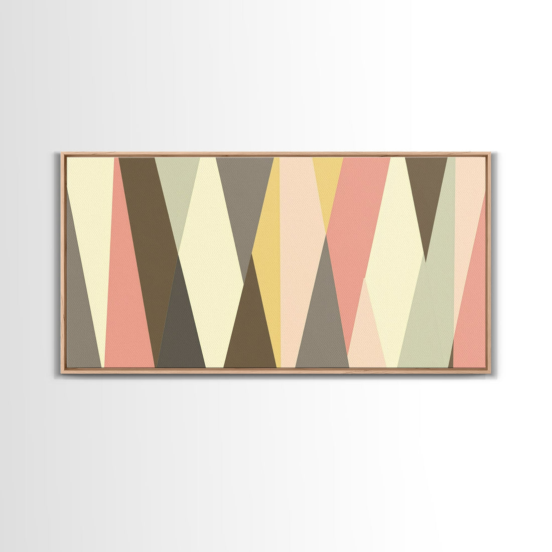 Mid Century Modern Abstract Geometric Shapes Wall Art, Diamonds and Chevrons, MCM Decor, Retro Living Room Art