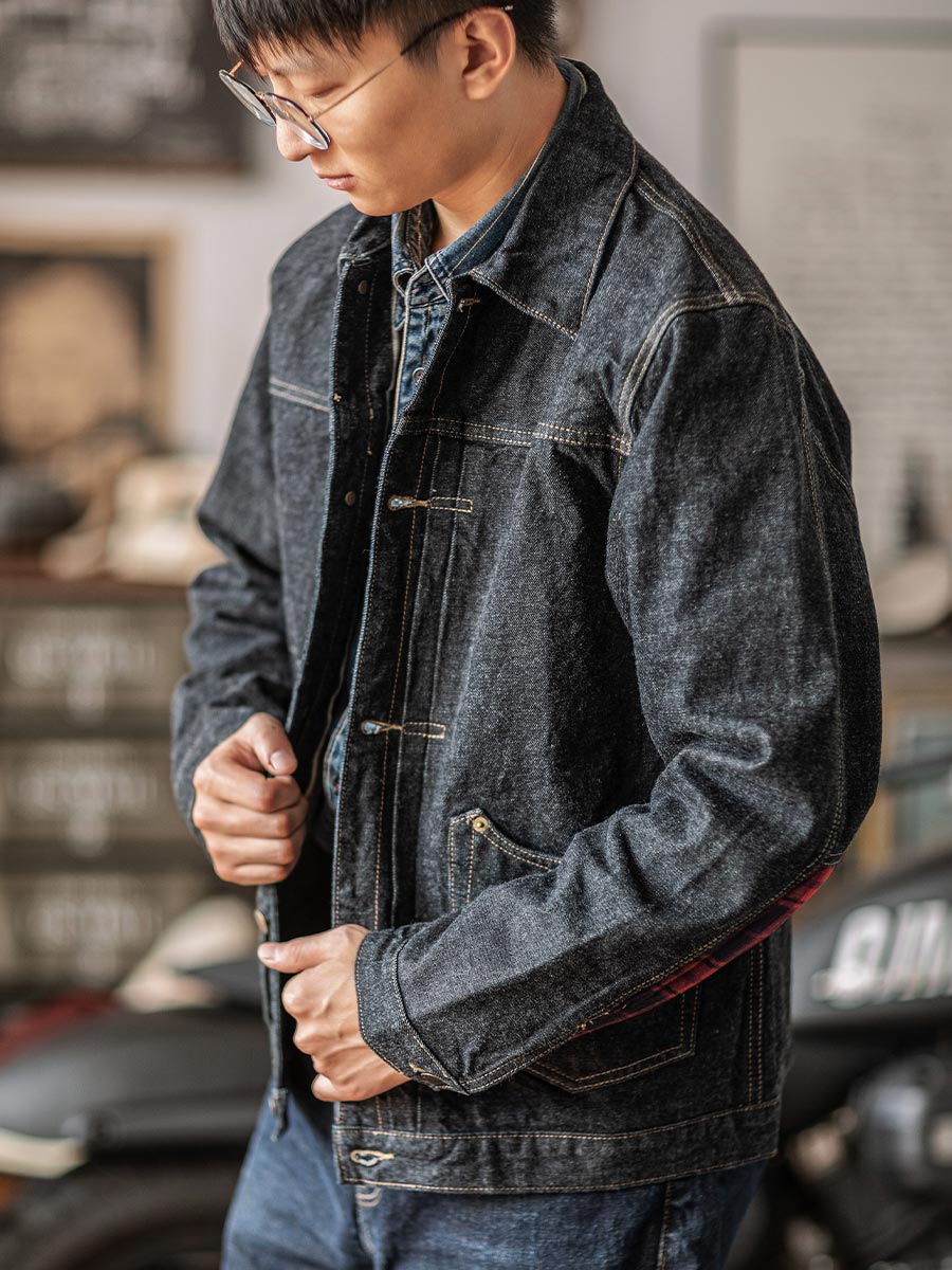 PLEATED FRONT DENIM BROUSE