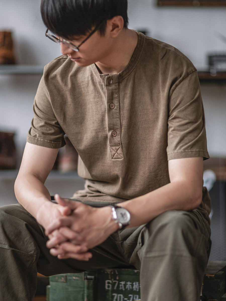 Three-Button Henley Shirt