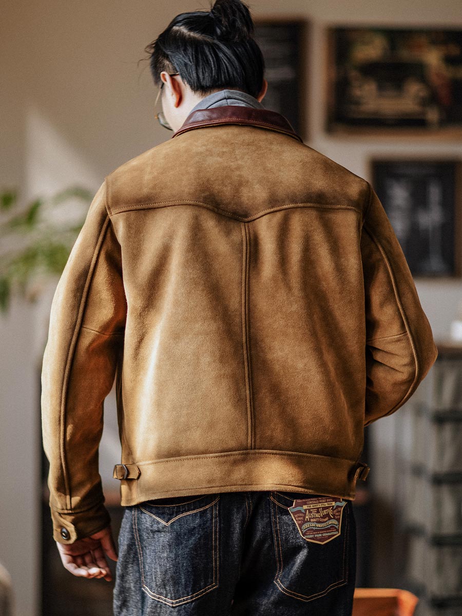 Classic Silhouette Leather Trucker Jacket