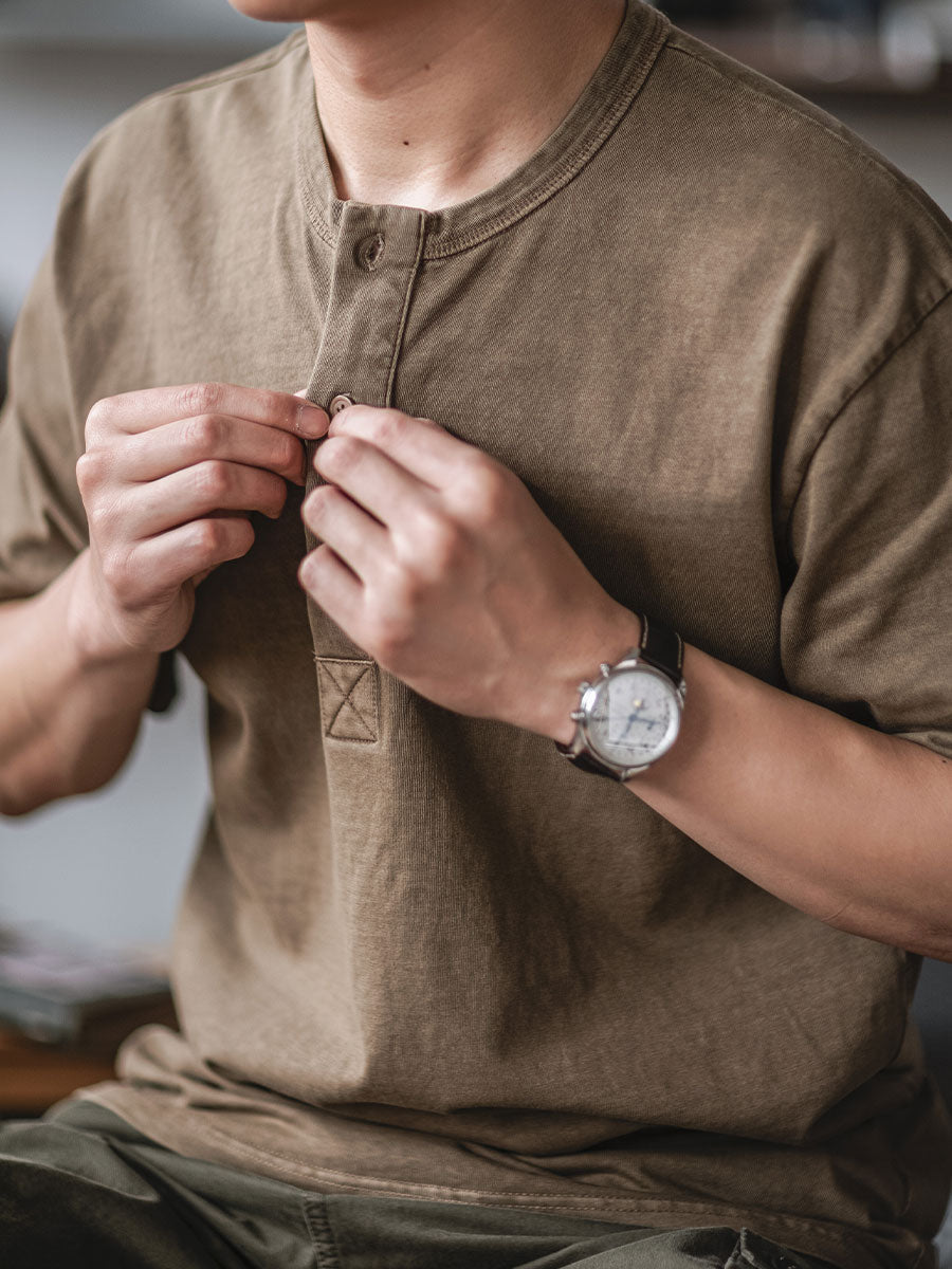 Three-Button Henley Shirt