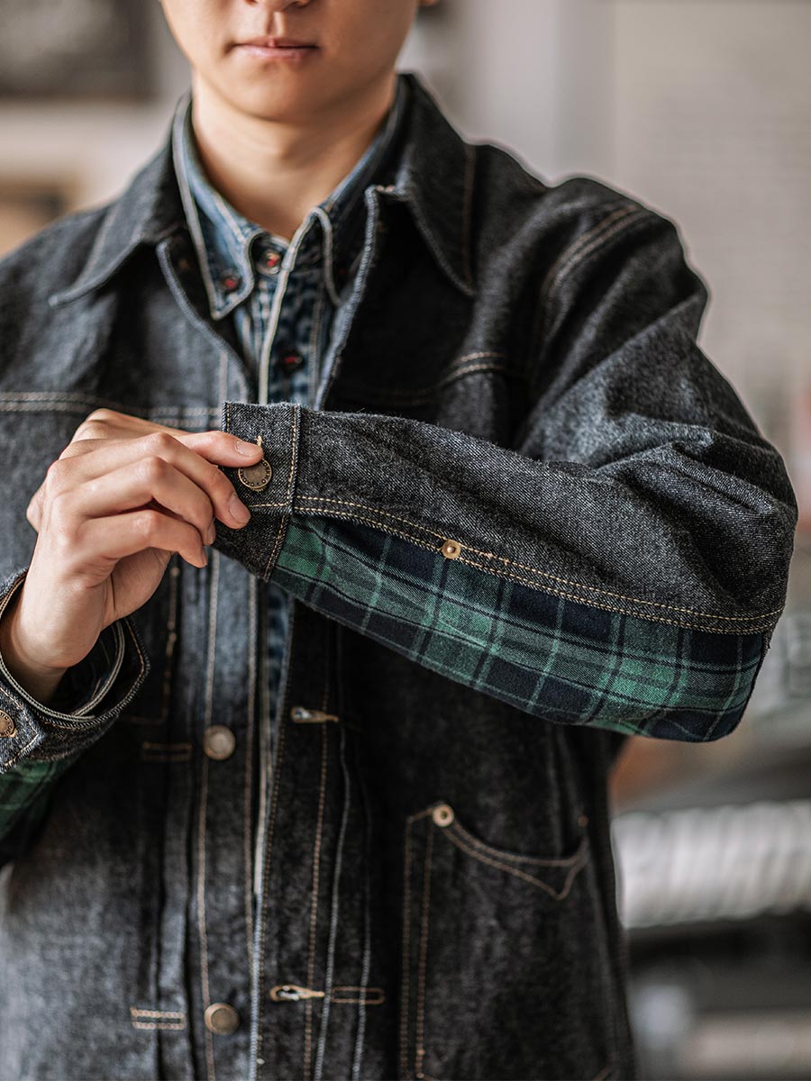 PLEATED FRONT DENIM BROUSE
