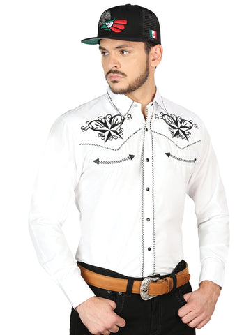 El General Embroidery Western Shirt White/Black 126683