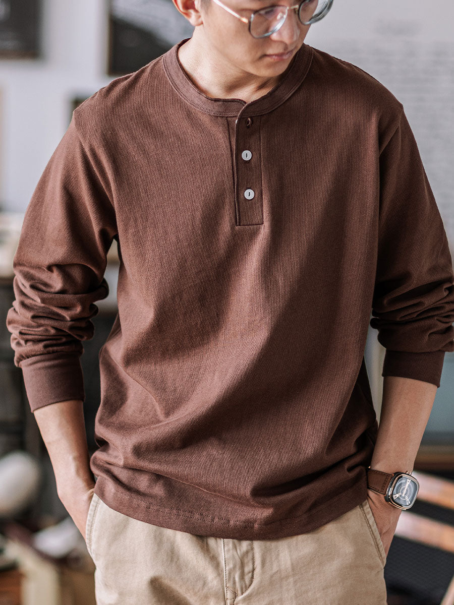 Long Sleeve Henley Shirt