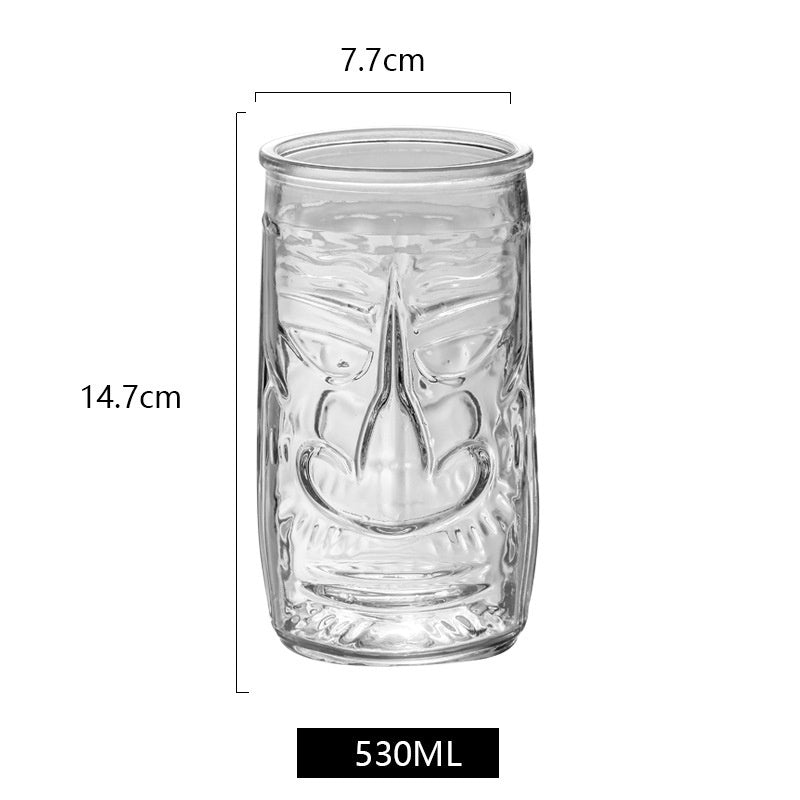 Hawaiian Grimace Tiki Cup Tiki Face Glass Cup