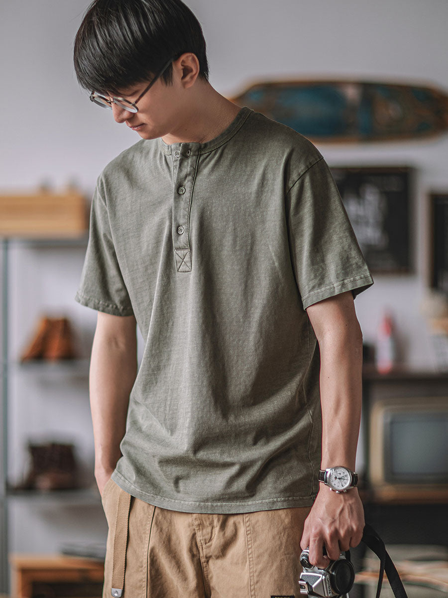 Three-Button Henley Shirt