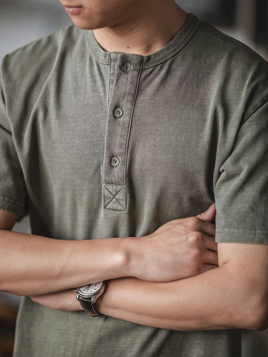 Three-Button Henley Shirt