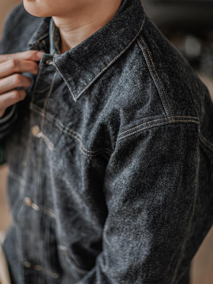 PLEATED FRONT DENIM BROUSE