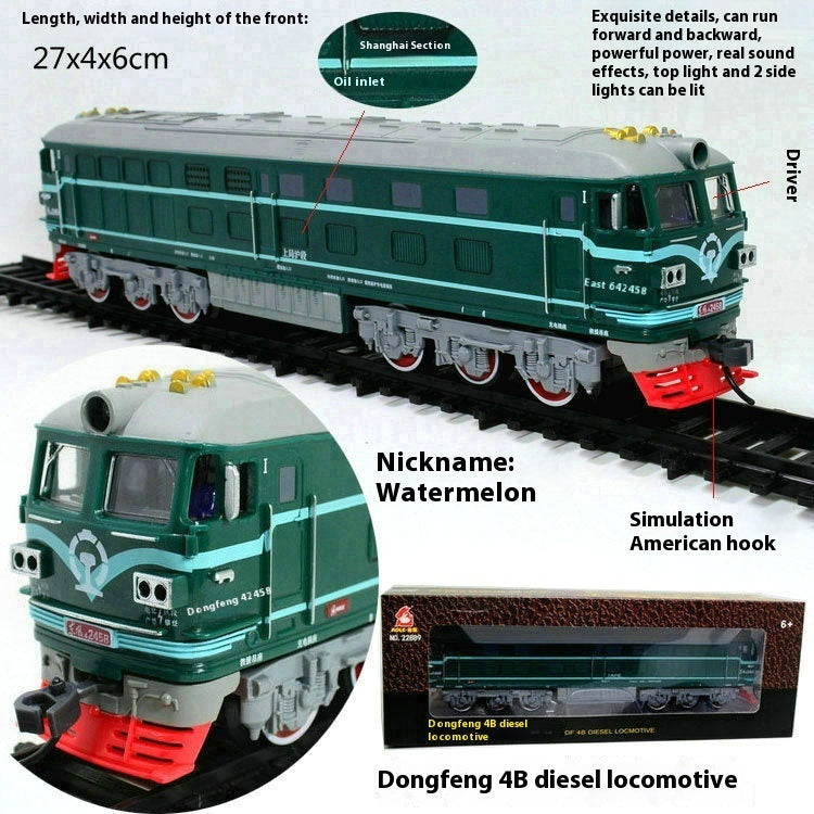 Retro Electric Rail Car Small Train Assembled Model Educational Toys