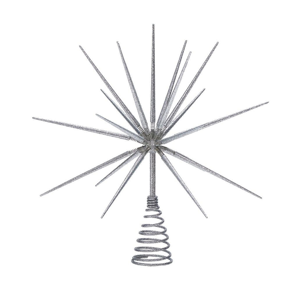 15" Silver Atomic Burst Tree Topper