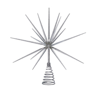 15" Silver Atomic Burst Tree Topper