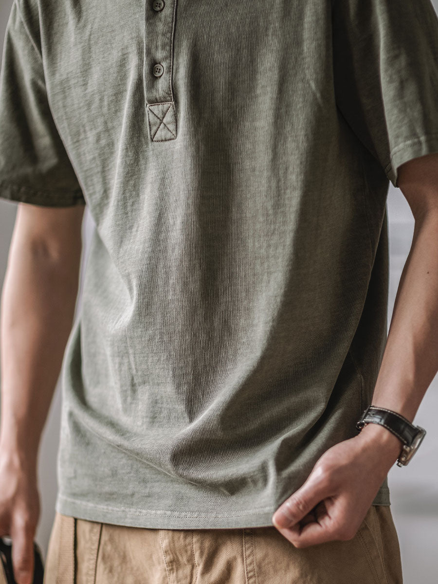Three-Button Henley Shirt