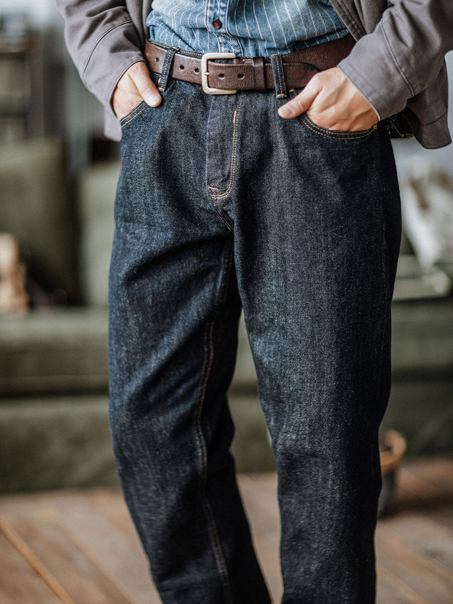 Selvedge Raw Denim Relaxed Tapered Jeans