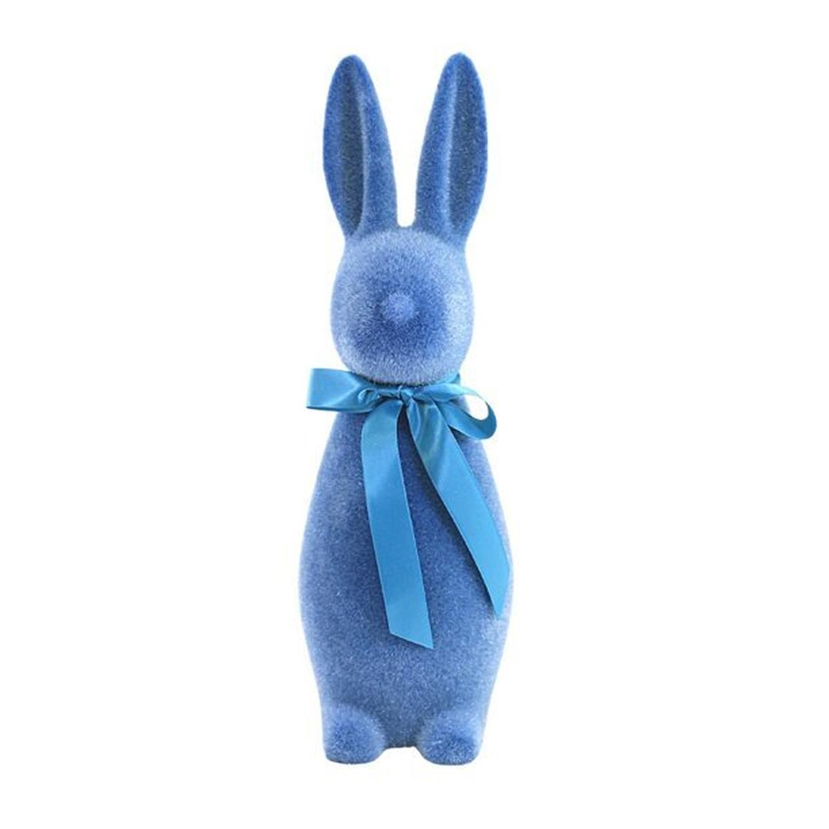 16" Flocked Button Nose Bunny (WH0134)