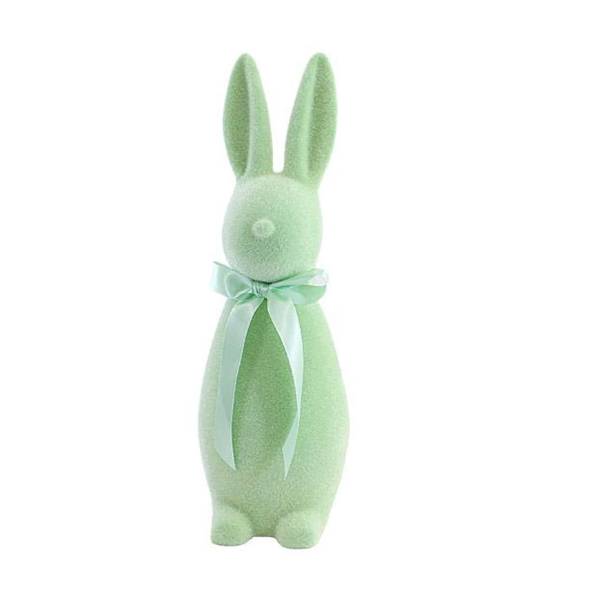 16" Flocked Button Nose Bunny (WH0134)