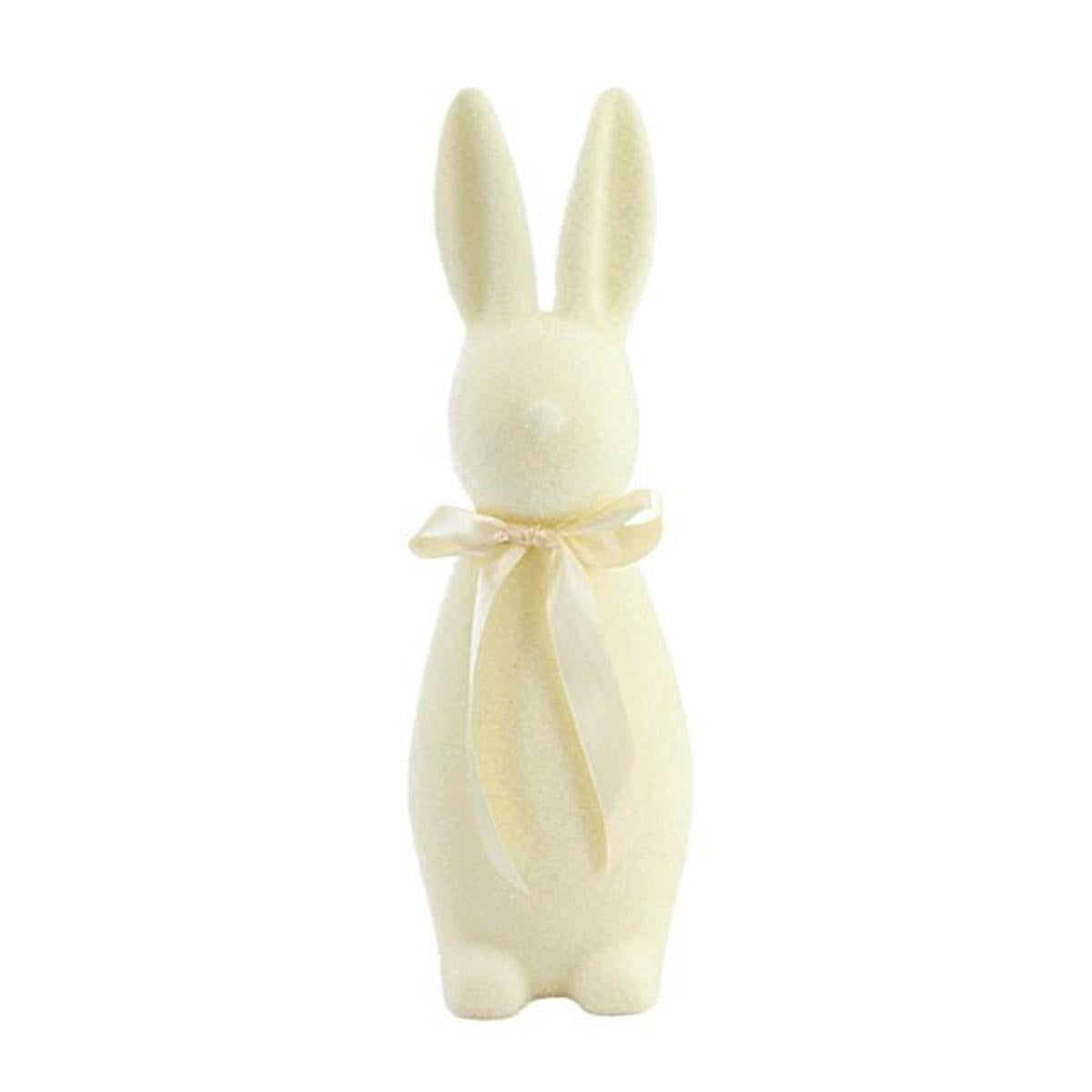 16" Flocked Button Nose Bunny (WH0134)