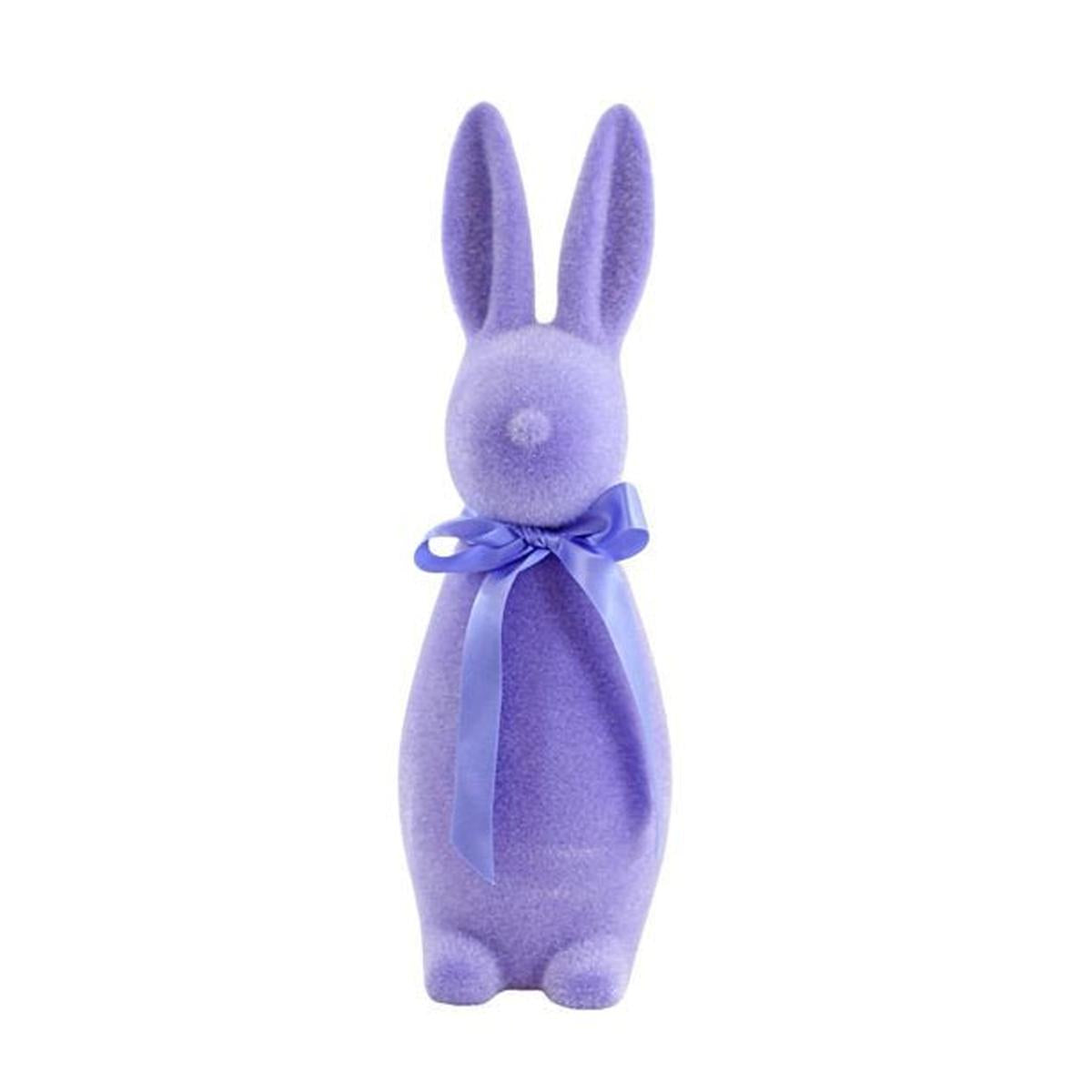 16" Flocked Button Nose Bunny (WH0134)