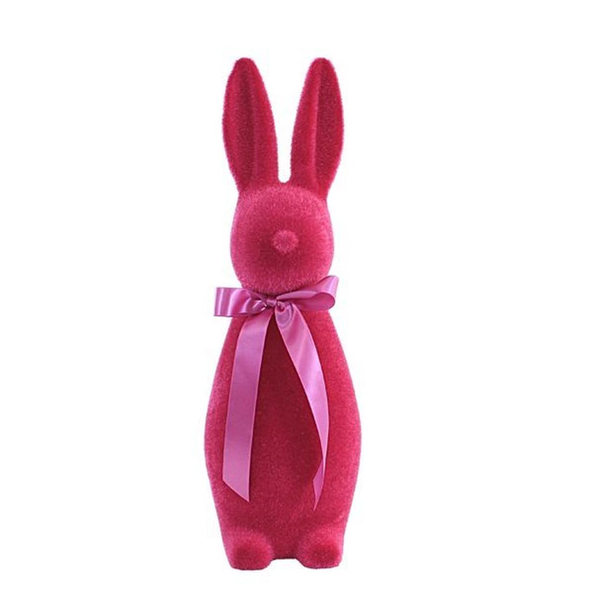 16" Flocked Button Nose Bunny (WH0134)