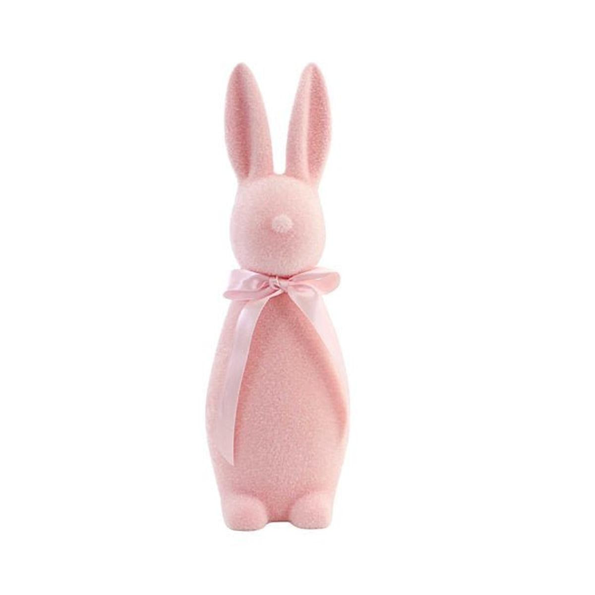 16" Flocked Button Nose Bunny (WH0139)