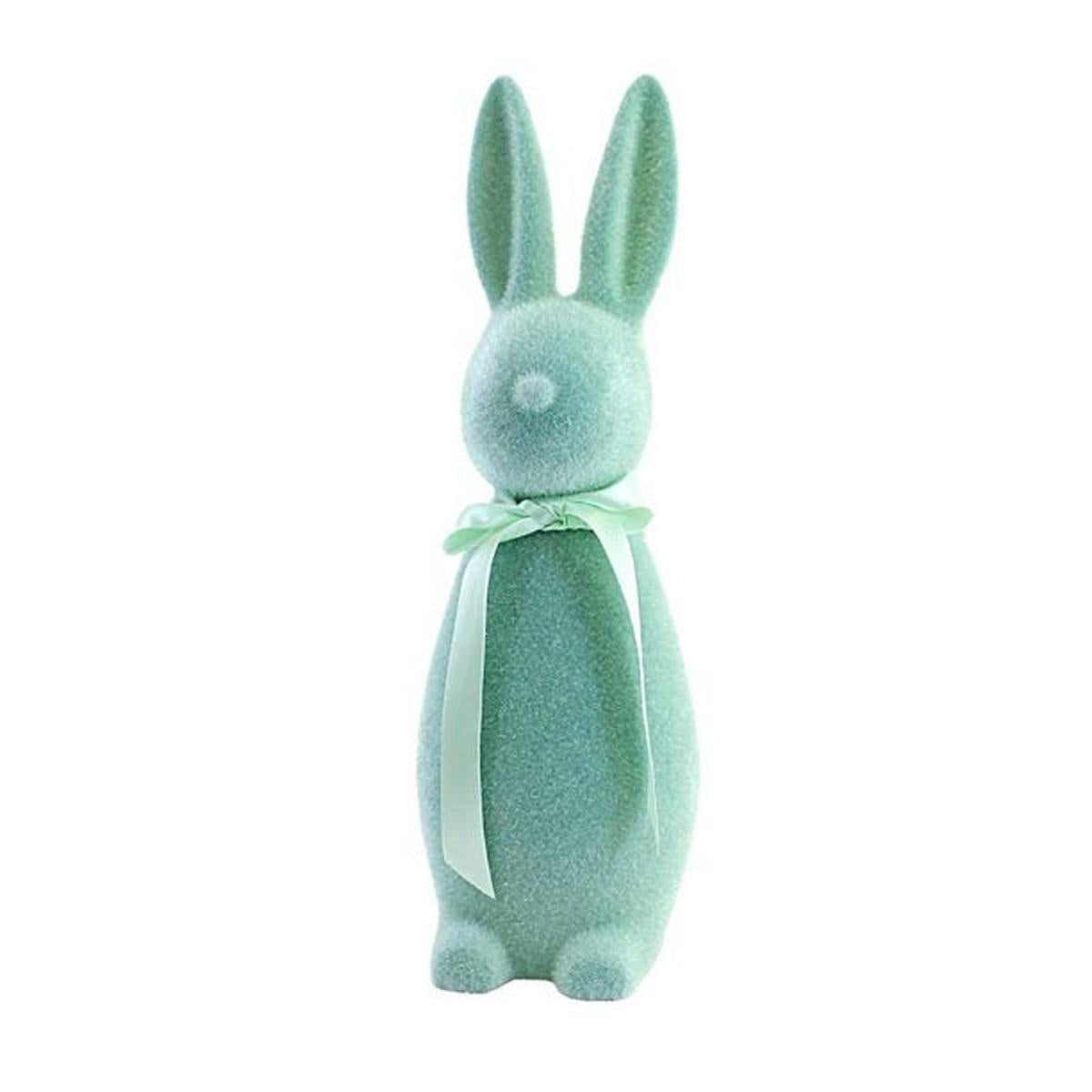 16" Flocked Button Nose Bunny (WH0139)