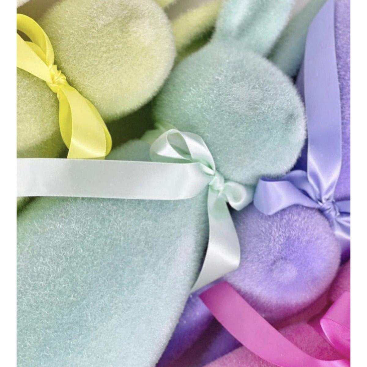 16" Flocked Button Nose Bunny (WH0139)