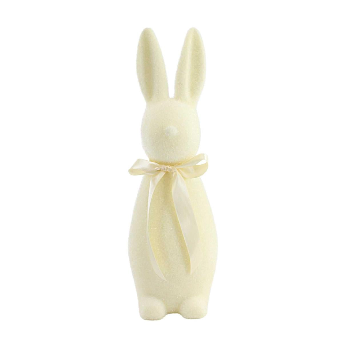 16" Flocked Button Nose Bunny (WH0139)