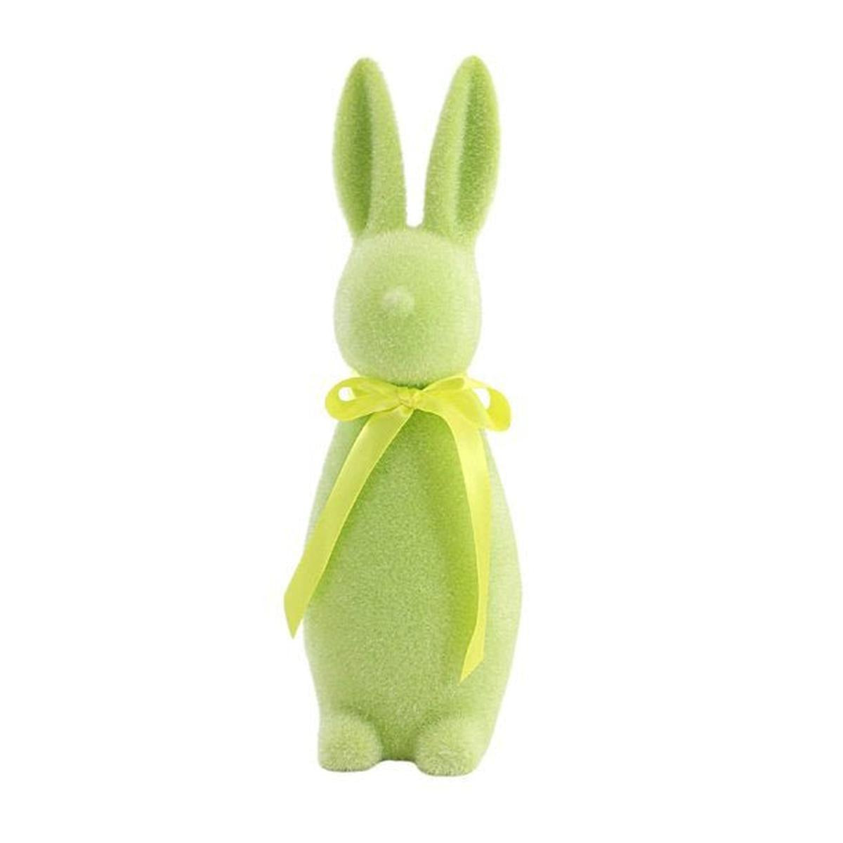 16" Flocked Button Nose Bunny (WH0139)