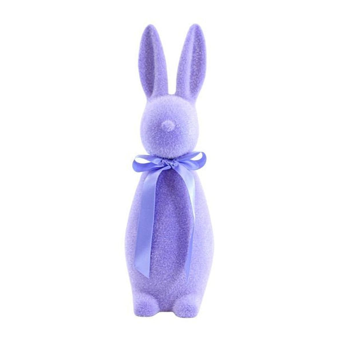 16" Flocked Button Nose Bunny (WH0139)