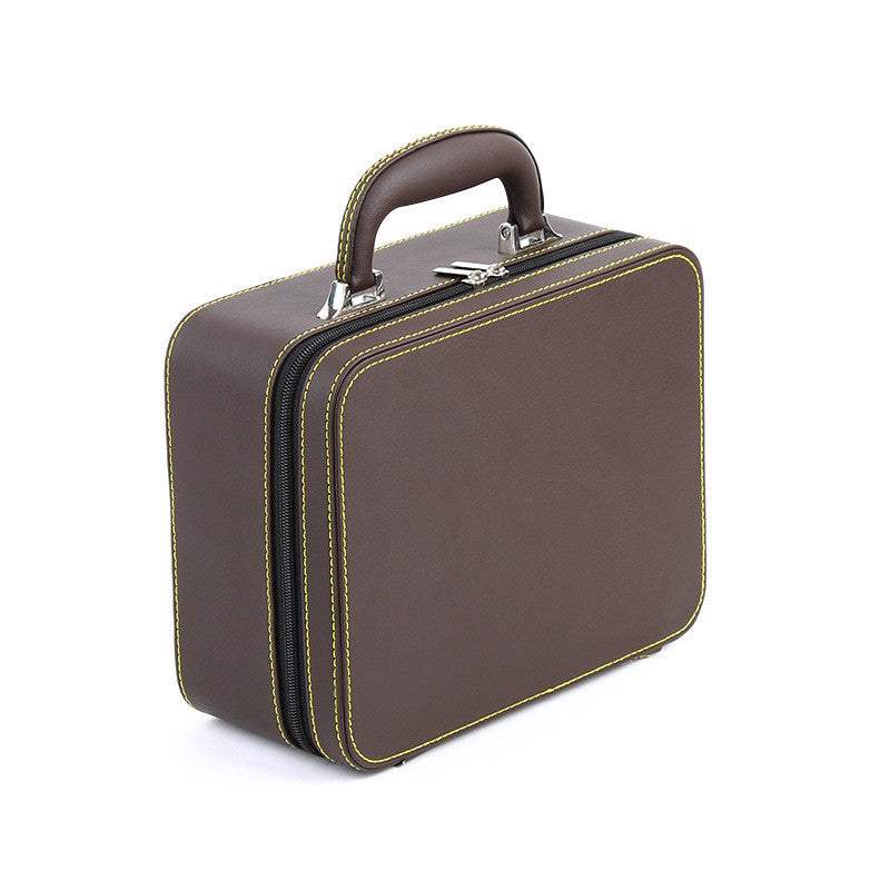 Leather Travel Jewelry Box Double Layer Detachable Jewelry Storage Box